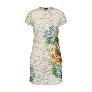 Ed Hardy Koi Fish Mesh Mini Bodycon Dress.